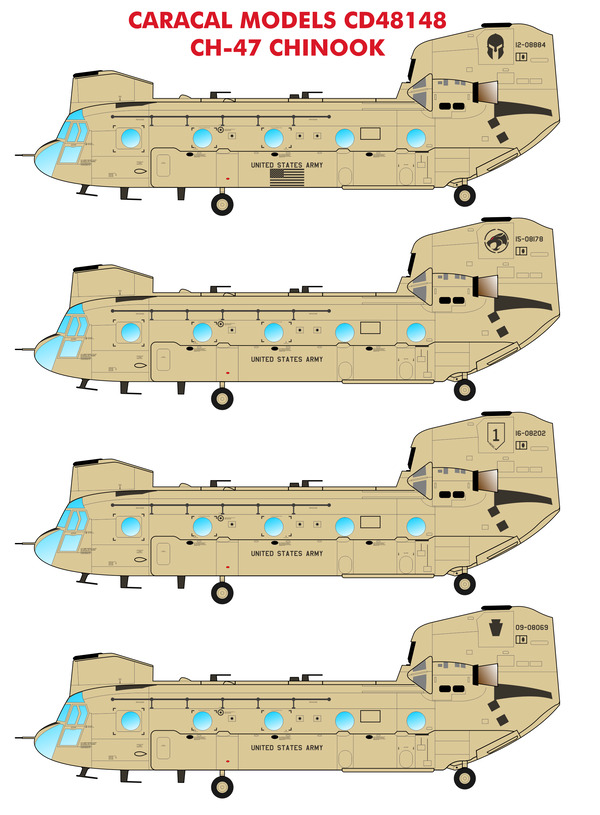 DECAL FOR CH-47 CHINOOK 1/48 PRINT SCALE 48-044