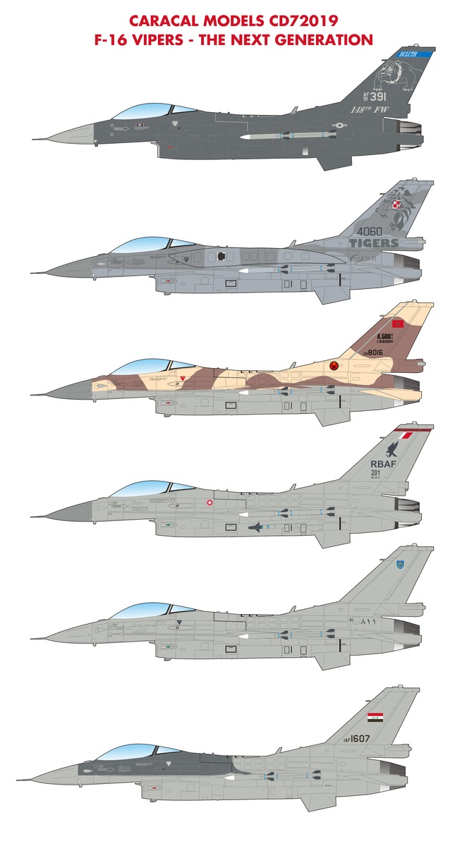 Details about   Caracal Models 1/72 72033 F-16C Falcon 'Florida Makos' decals 