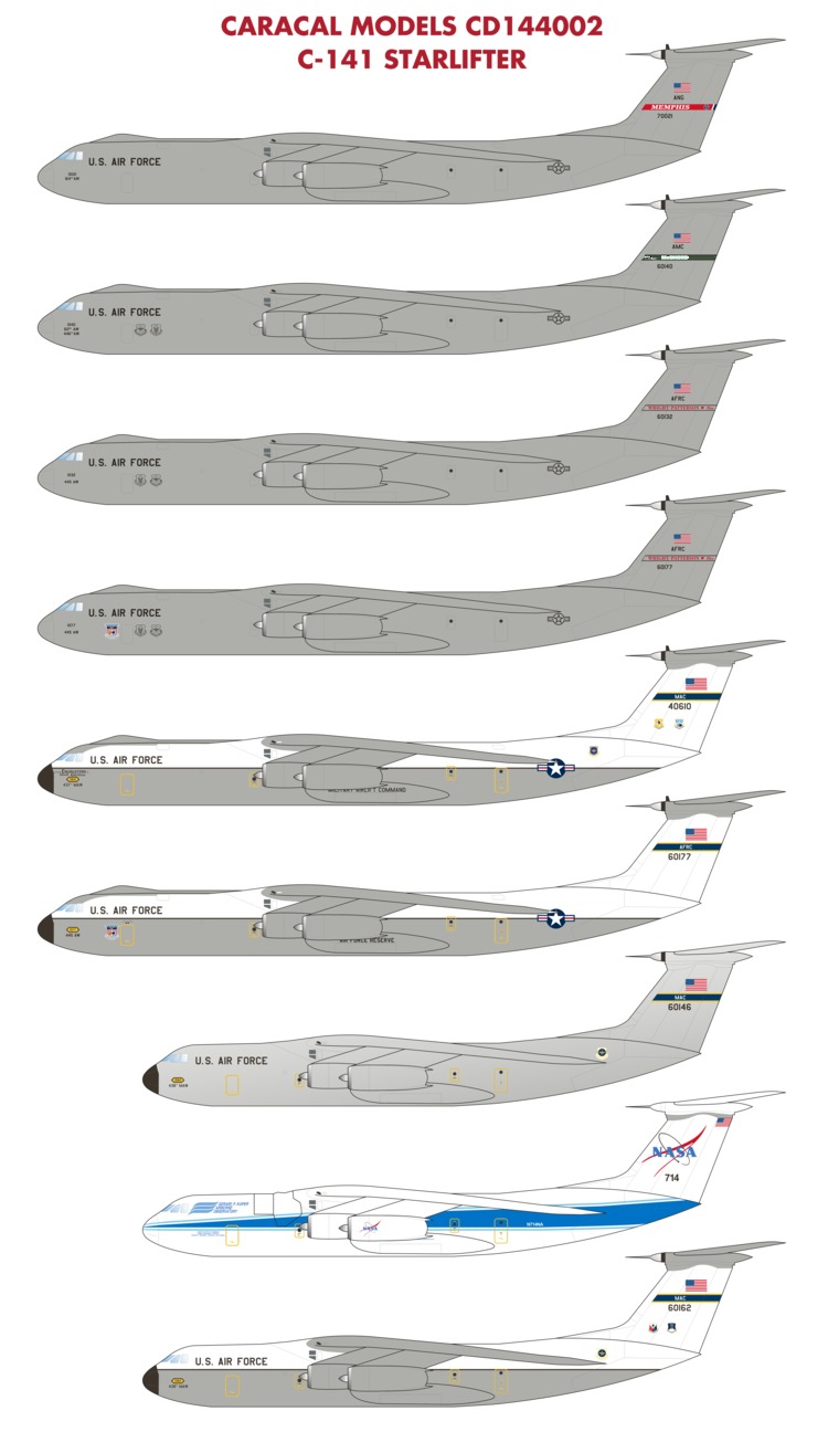 RODEN USAF Lockheed C-141B Starlifter 1/144 Cold War Transport 